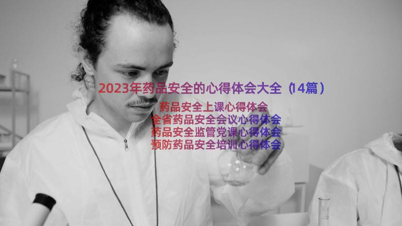 2023年药品安全的心得体会大全（14篇）