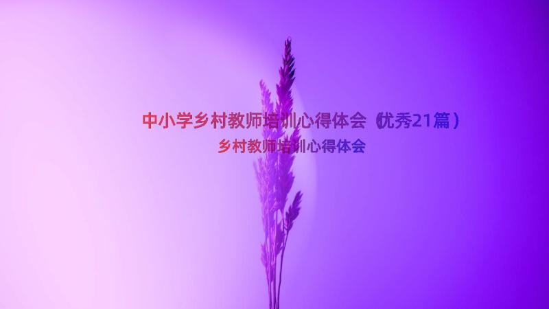 中小学乡村教师培训心得体会（优秀21篇）