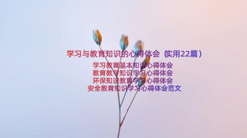 学习与教育知识的心得体会（实用22篇）