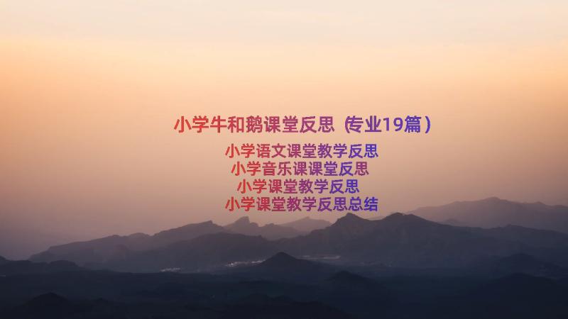 小学牛和鹅课堂反思（专业19篇）