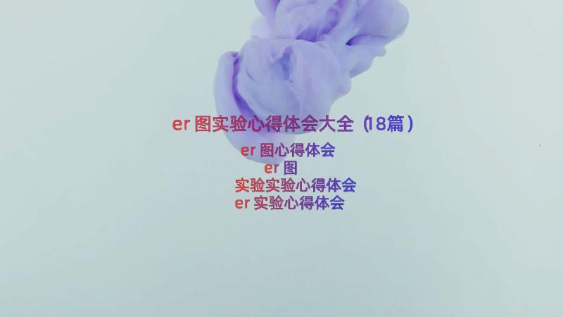 er图实验心得体会大全（18篇）