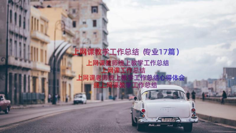 上网课教学工作总结（专业17篇）