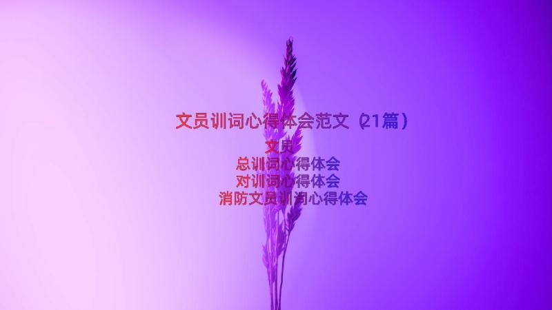 文员训词心得体会范文（21篇）