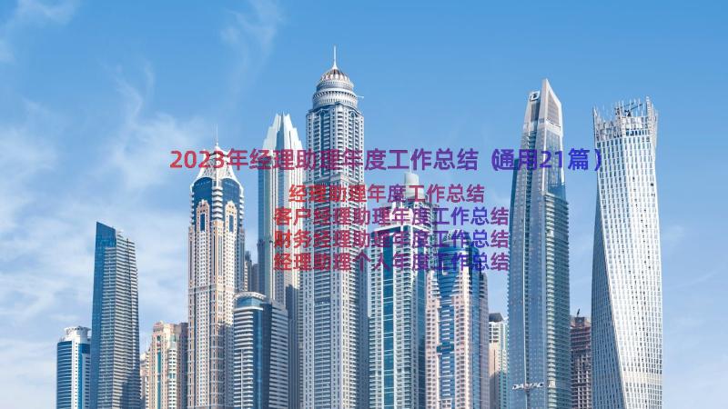 2023年经理助理年度工作总结（通用21篇）