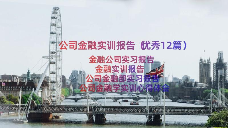 公司金融实训报告（优秀12篇）