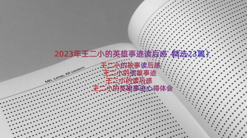 2023年王二小的英雄事迹读后感（精选23篇）