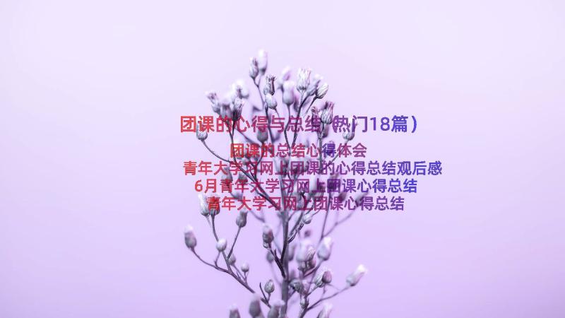 团课的心得与总结（热门18篇）