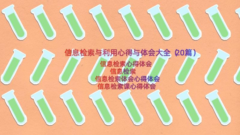 信息检索与利用心得与体会大全（20篇）