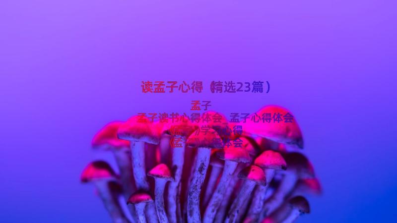 读孟子心得（精选23篇）