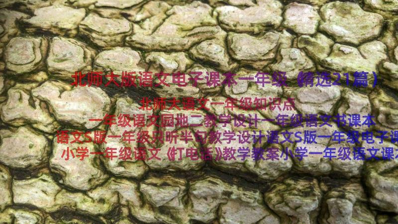 北师大版语文电子课本一年级（精选21篇）