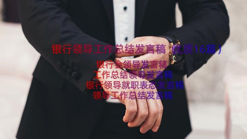 银行领导工作总结发言稿（优质16篇）