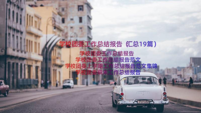 学校团委工作总结报告（汇总19篇）