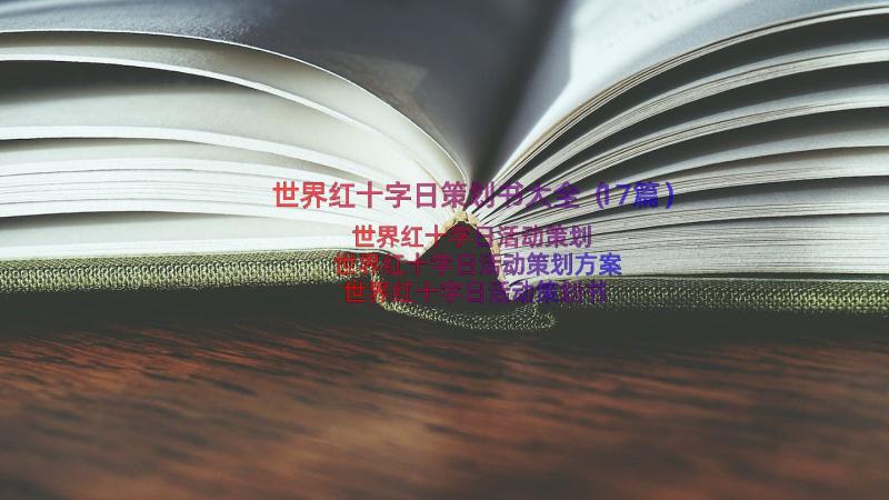 世界红十字日策划书大全（17篇）