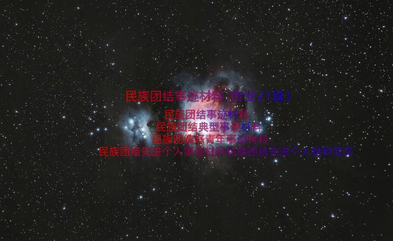 民族团结事迹材料（专业21篇）