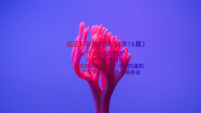 延迟开学的感受（优秀16篇）