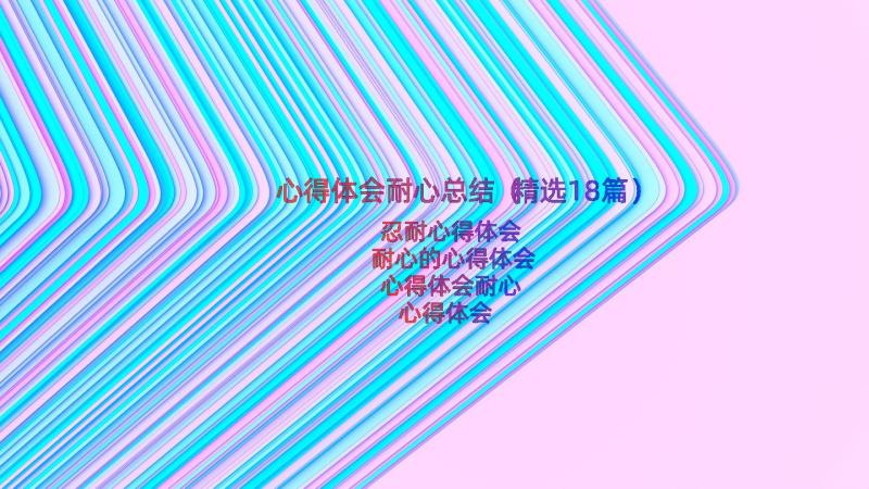 心得体会耐心总结（精选18篇）