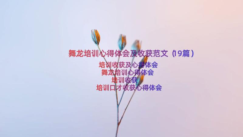 舞龙培训心得体会及收获范文（19篇）