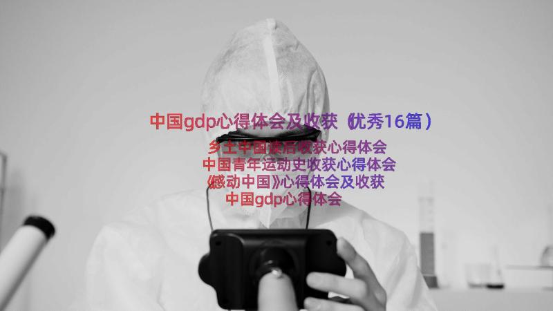 中国gdp心得体会及收获（优秀16篇）