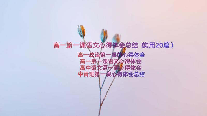 高一第一课语文心得体会总结（实用20篇）