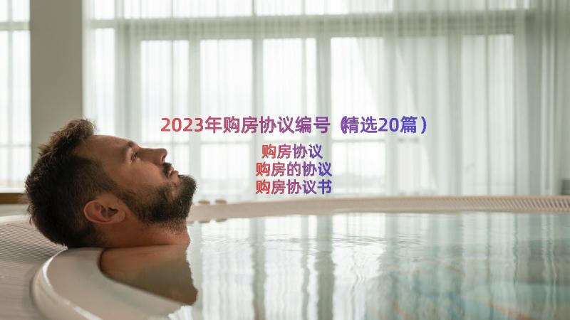 2023年购房协议编号（精选20篇）