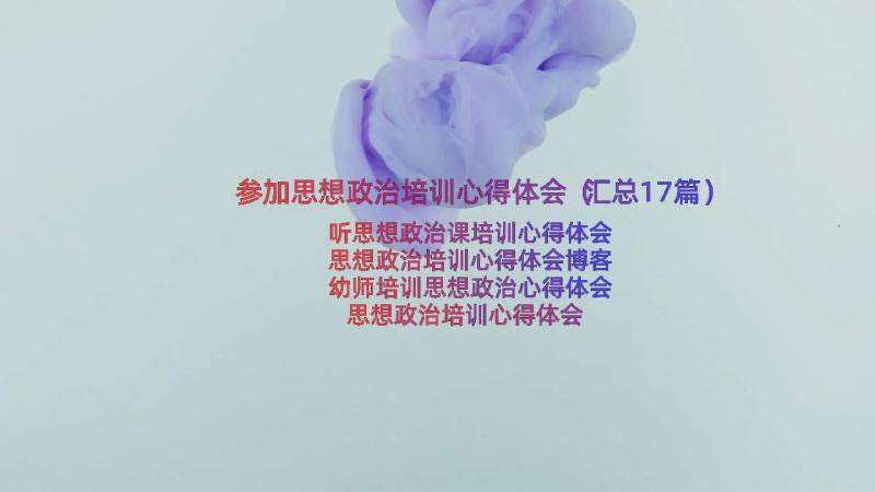 参加思想政治培训心得体会（汇总17篇）