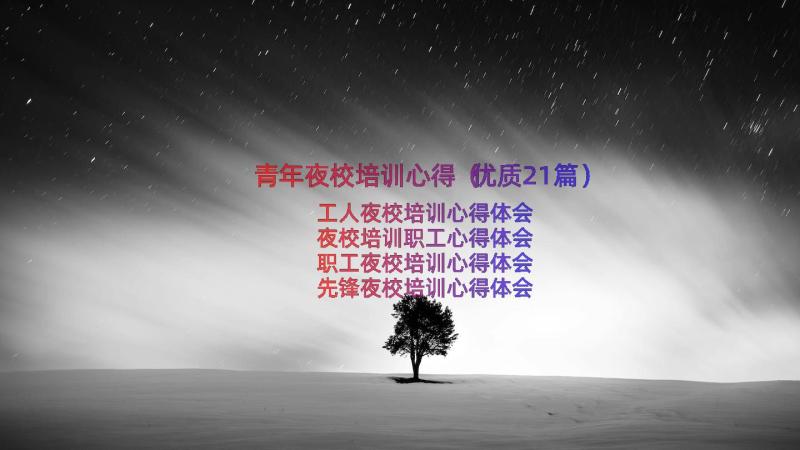 青年夜校培训心得（优质21篇）