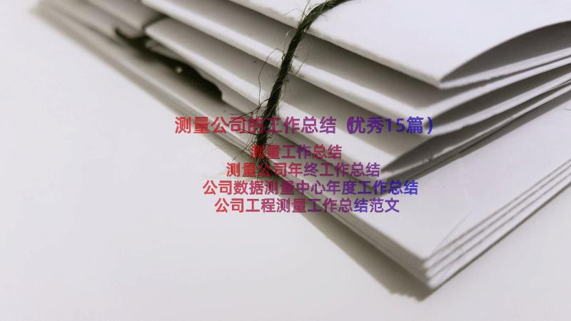 测量公司的工作总结（优秀15篇）