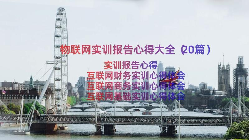 物联网实训报告心得大全（20篇）