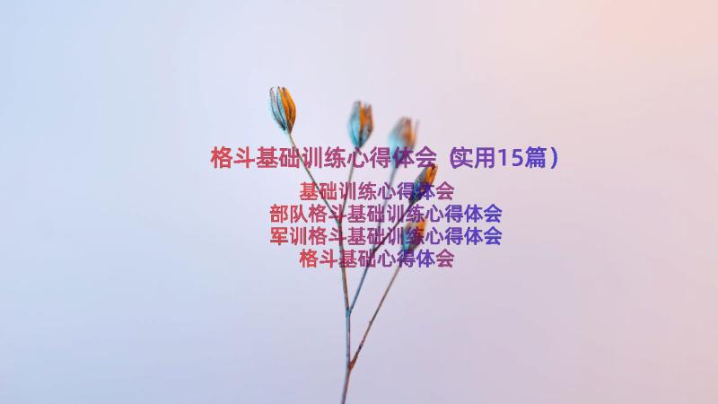 格斗基础训练心得体会（实用15篇）