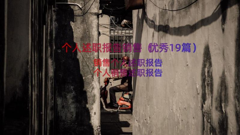 个人述职报告销售（优秀19篇）