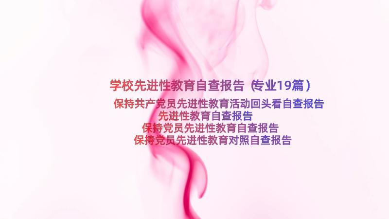 学校先进性教育自查报告（专业19篇）