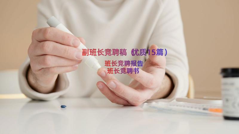 副班长竞聘稿（优质15篇）