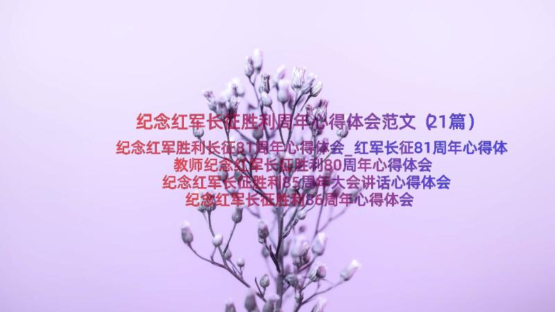 纪念红军长征胜利周年心得体会范文（21篇）