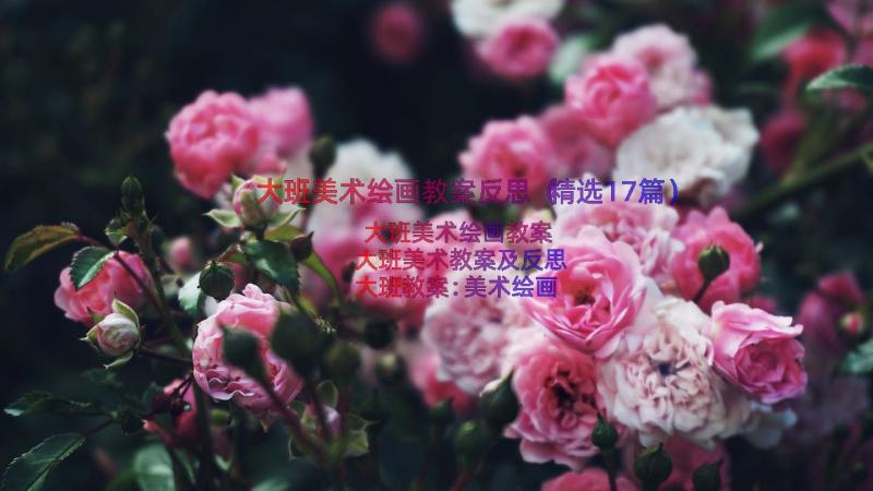 大班美术绘画教案反思（精选17篇）