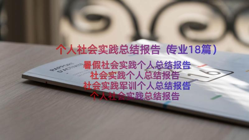 个人社会实践总结报告（专业18篇）