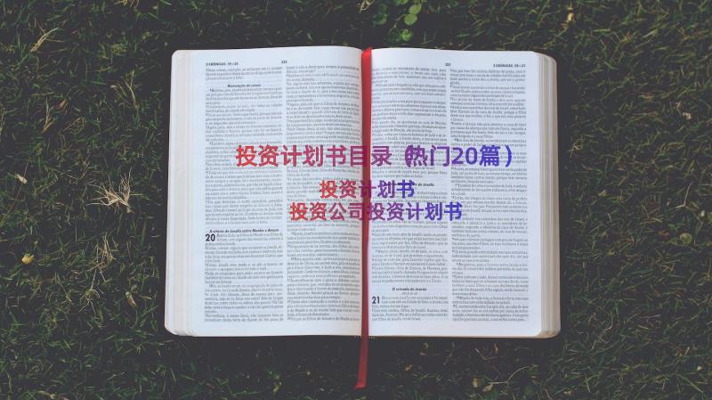 投资计划书目录（热门20篇）