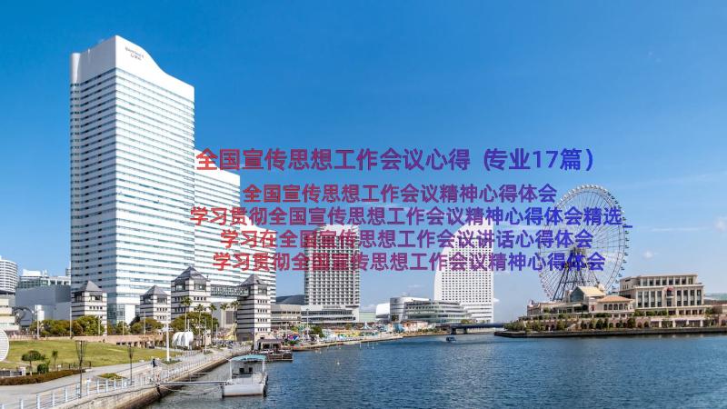 全国宣传思想工作会议心得（专业17篇）