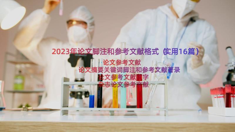 2023年论文脚注和参考文献格式（实用16篇）