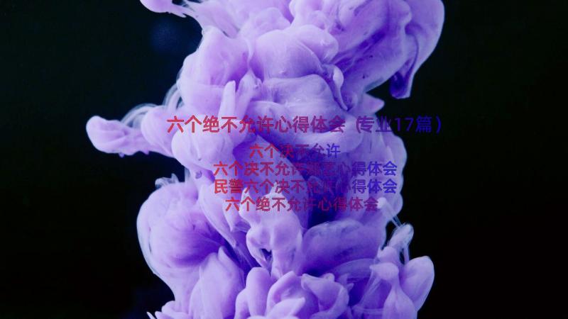 六个绝不允许心得体会（专业17篇）