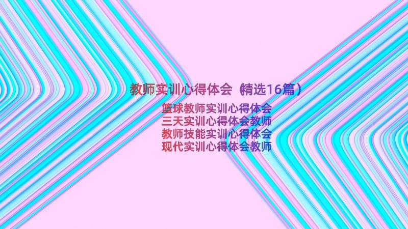 教师实训心得体会（精选16篇）