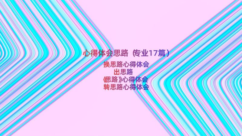 心得体会思路（专业17篇）