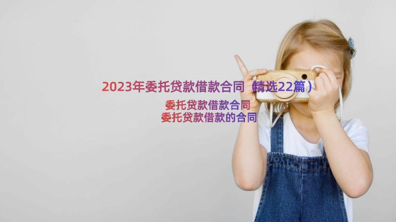 2023年委托贷款借款合同（精选22篇）