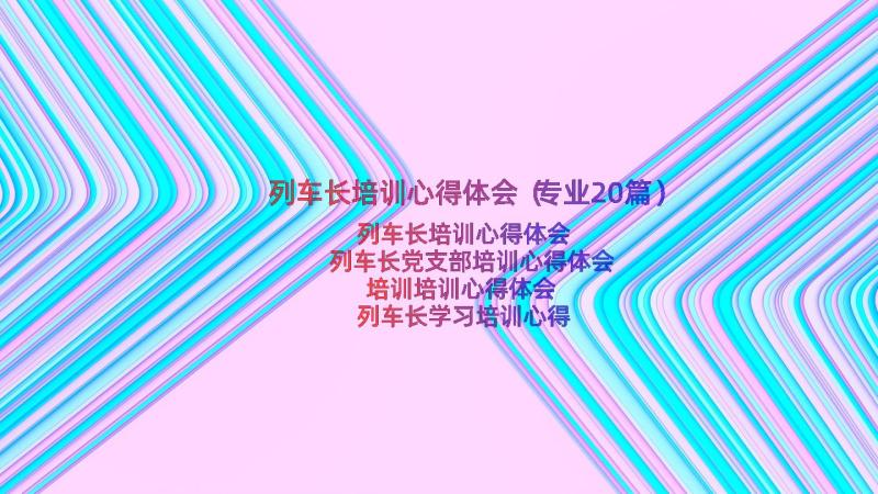 列车长培训心得体会（专业20篇）