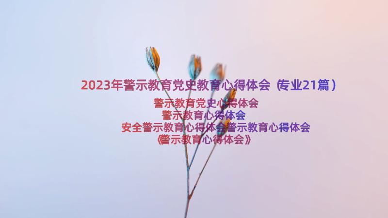 2023年警示教育党史教育心得体会（专业21篇）