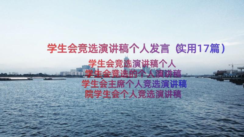 学生会竞选演讲稿个人发言（实用17篇）