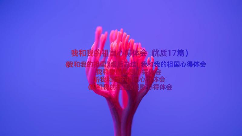 我和我的祖国心得体会（优质17篇）