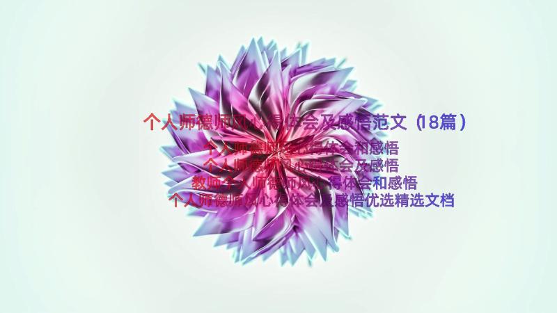 个人师德师风心得体会及感悟范文（18篇）