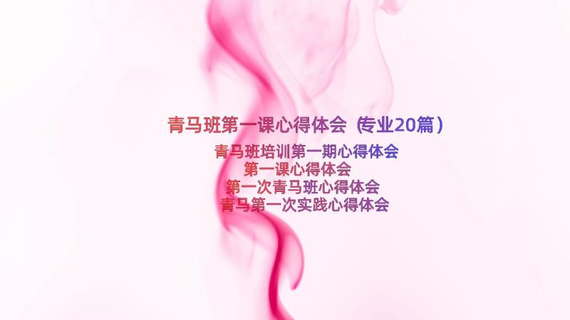 青马班第一课心得体会（专业20篇）