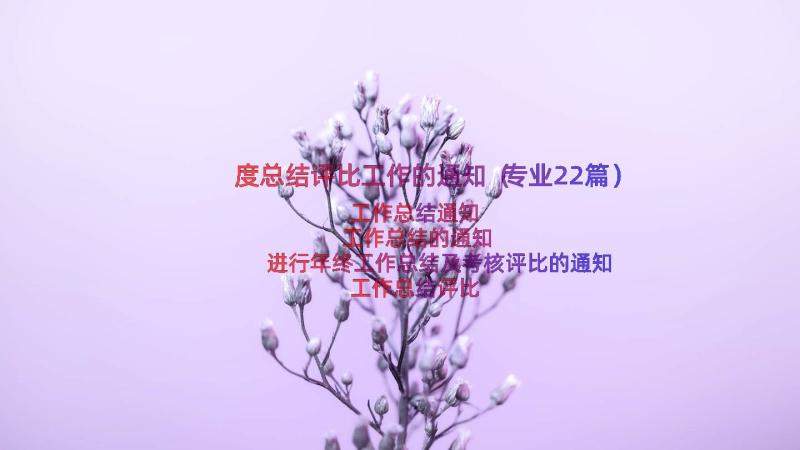 度总结评比工作的通知（专业22篇）