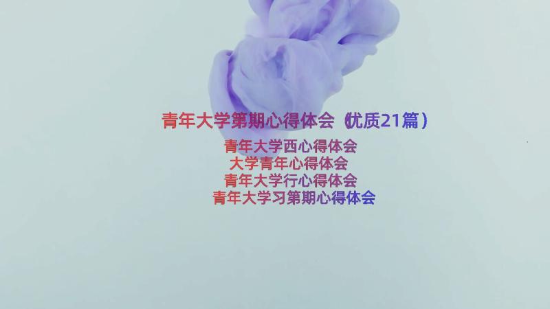 青年大学第期心得体会（优质21篇）